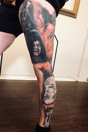Got a chance to see this healed leg sleeve im working on.  #starwars #color #colortattoo #legsleeve #besttattoos #vancouver #vancouvertattooartists 