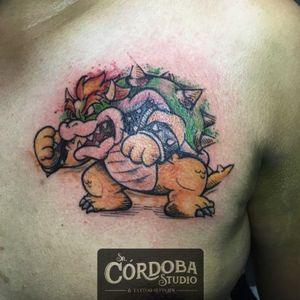 Bowser #mariosbrostattoo #bowsertattoo #mariobros #brotherstattoo #bowser #srcordobastudio #watercolortattoo #radiantcolorsink #spektrahalo2 #tatuadorzipaquira #nintendotattoo