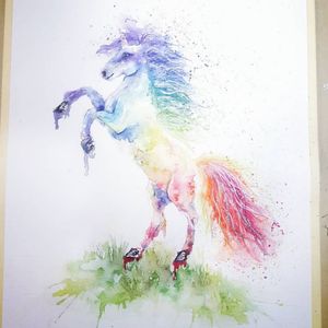 #watercolour #watercolourtattoo #unicorn #🦄 #unicorntattoo #unicornwatercolour
