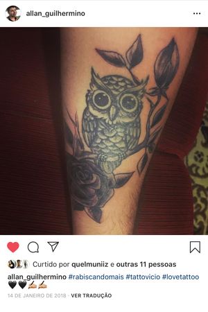 Minha corujinha 😍🦉#corujatattoo #coruja #corujacomrosas