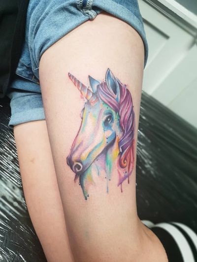 #watercolour #watercolourtattoo #unicorn #🦄 #unicorntattoo #unicornwatercolour