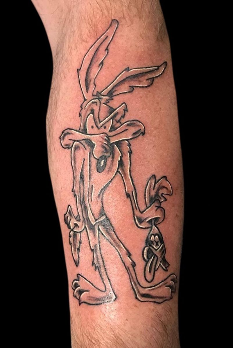 Tattoo uploaded by Trade Art Tattoo • Coyote killed the Roadrunner