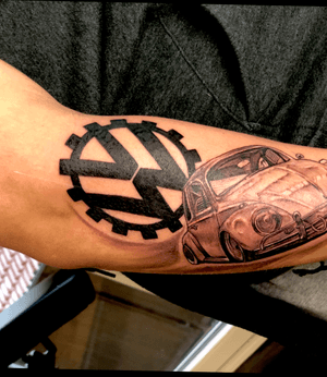 Part of a VW/automotive classic themed arm im working on right now. 