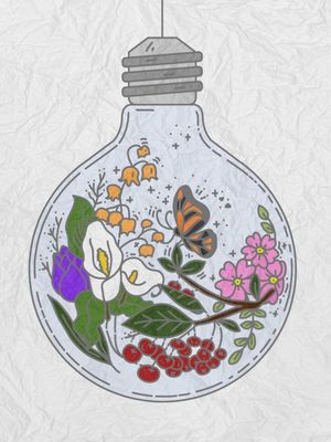 #color #colortattoo #floral #lightbulb #butterfly 