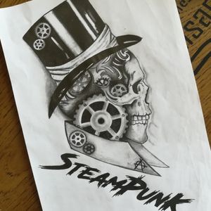Tattoo skull steampunk #tattoo #skull #steampunk 