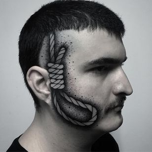 Tattoo by Andric Matocanovic #Andric Matocanovic #facial tattoos #facial tattoo #head tattoo #head tattoo #jobstoppers # loop #blackwork
