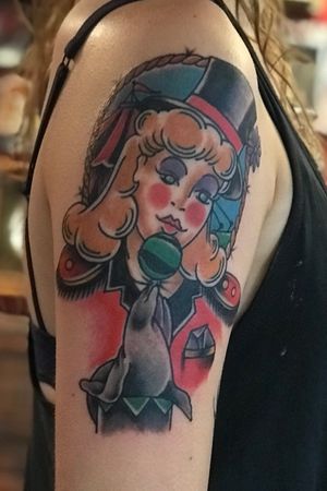 Circus theme traditional tattoo