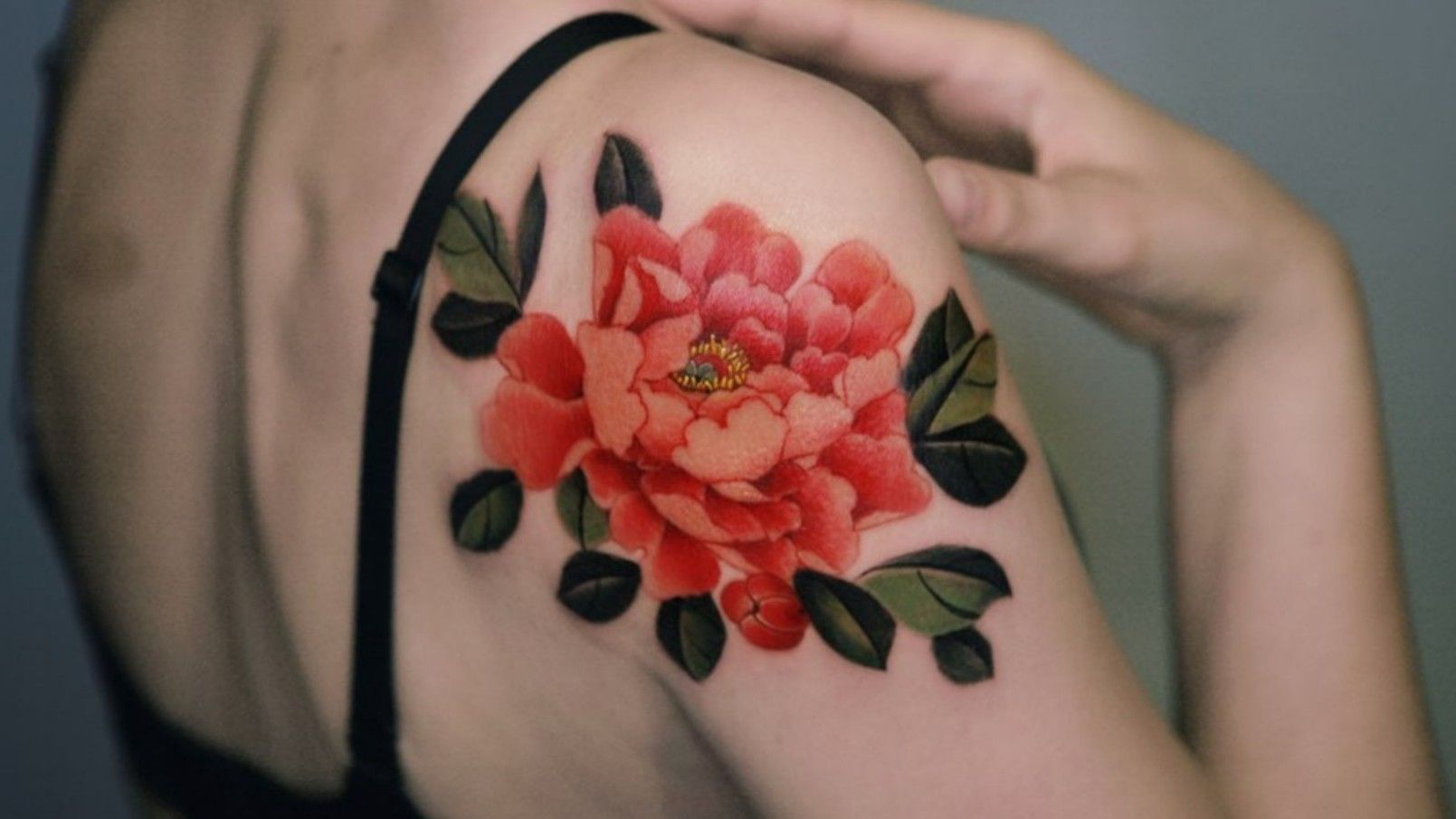 Red peony flower arm tattoo  Flower tattoo arm Peony flower tattoos  Flower tattoo