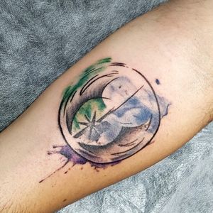 Ordem Jedi em aquarela - https://bit.ly/2tthSbP#starwars #starwarstattoo #tattoo #tatuagem #tattooarte #watercolortattoo