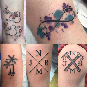 A group of walk in tattoos