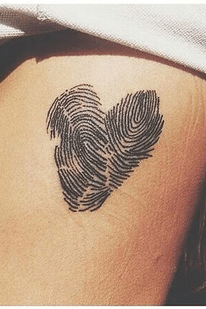 Heartshaped fingerprint tattoo  Fingerprint tattoos Fingerprint heart  tattoos Thumbprint tattoo