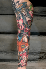#traditional #neotraditional #fox #hourglass #color #DarcyNutt #chalicetattoo 
