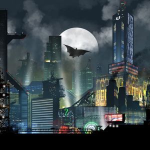 gotham city skyline bat signal