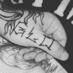 Thumb writing. #glo #lilpeep #thumbtattoo #tattoo #script 