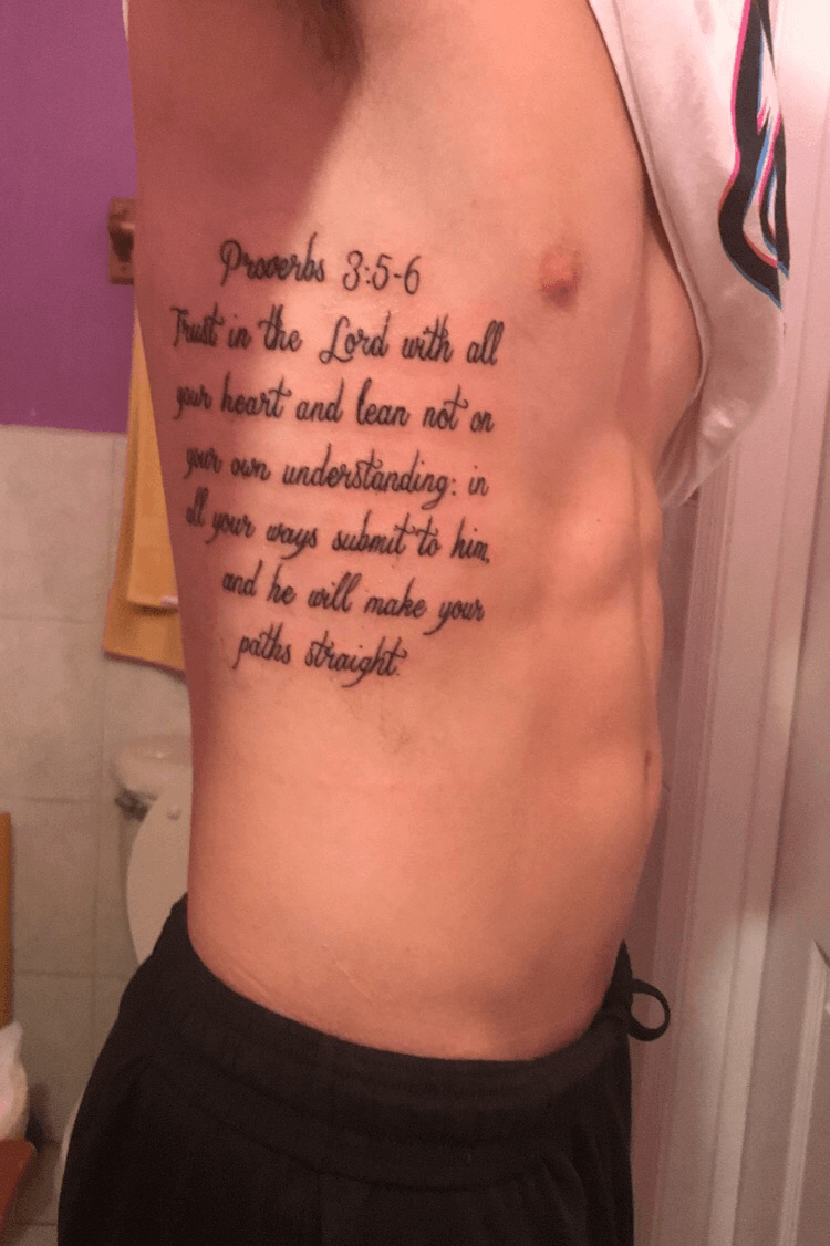 Philippians 413 Rib Tattoo  Rib tattoo quotes Bible quote tattoos Rib  tattoo
