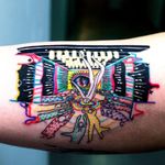 Tattoo by Julian Llouve #JulianLlouve #tattoodo #tattoodoapp #tattoodoappartists #besttattoos #awesometattoos #tattoosforgirls #tattoosformen #cooltattoos #surreal #warped #color #cyberpunk #pattern