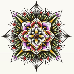 Mandala project #digital #tattoo #tattoos #mandala #traditional #traditionaltattoo #drawing #ipadpro #color #AmericanTraditional #crazy #project 