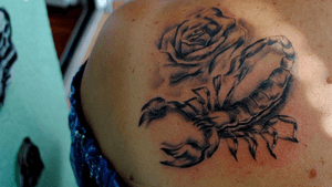 tattoo#rose#scorpion#blackandgrey 