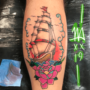 Another from a year ago I do have 6 mounth healed pics I will post soon. Sinner  #solidink #meekBtattoos #sandiego #california #trad #traditional #traditionaltattoo #color #BoldTattoos #life ##hivecaps #fkirons #neotraditional #neotraditionaltattoo #rose #tinyrose # color #colortattoo #fkirons #death #reaper #floral #floraltattoo #clippership #ship #sailor #navy #nautical #legtattoo