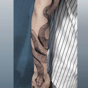 Snake tattoo first session 