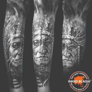 Tattoo uploaded by Inked In Asia Tattoo Studio Patong Phuket Thailand •  Indian Chief Tattoo, Excellent Art By the World's Best Tattoo Artists.  Fantastic Service, Using Only Fusion & Eternal Ink, Fantastic