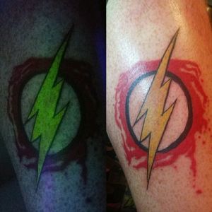 Flash logo with UV yellow added for black light glow effect