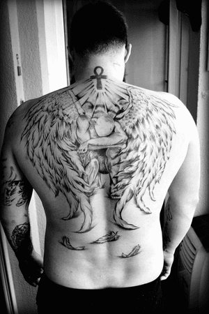 backpiece#tattoo#angel#blackandgrey #wings #tattoomagazine#fusionink #mentattoo #Tattoodo#tattooartist #Nenad