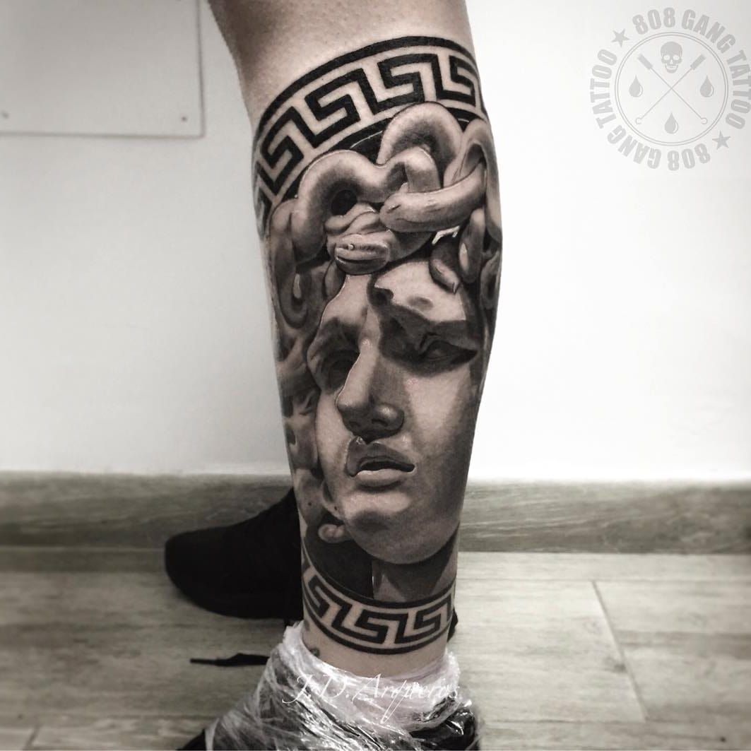 Versace logo tattoo by artist berkin dönmez  Tattoogridnet