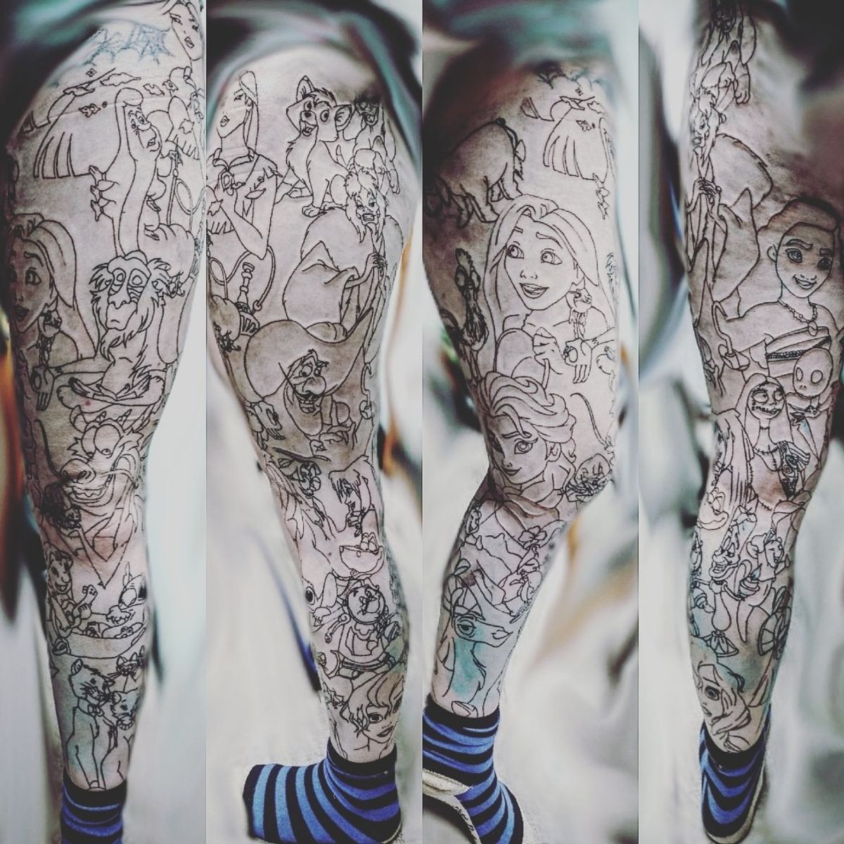 Tattoo uploaded by Harriet Amanda Tattoo • leg linework, done in two 5 hour sittings • Tattoodo