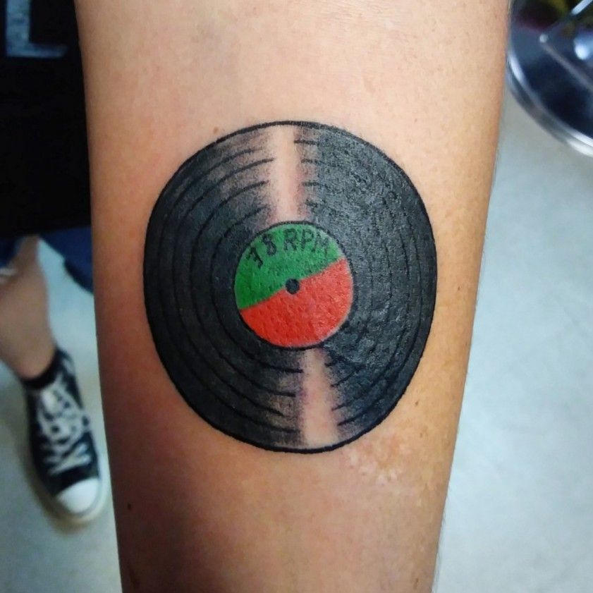 Jaccpotinkz on Twitter Vinyl record memorial tattoo from yesterday   httpstco2uWoIxxm3G  Twitter
