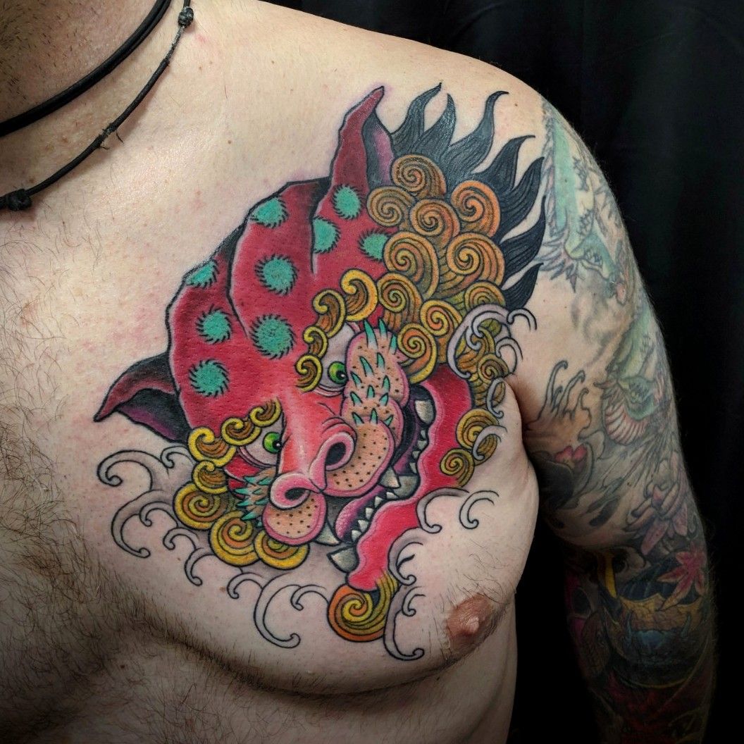 Tattoo Uploaded By Obi Foodog In Illustrative Neo Japanese Style With Finger Waves Will Add On To It Soon Hopefully Had A Lot Of Fun Designing And Executing This