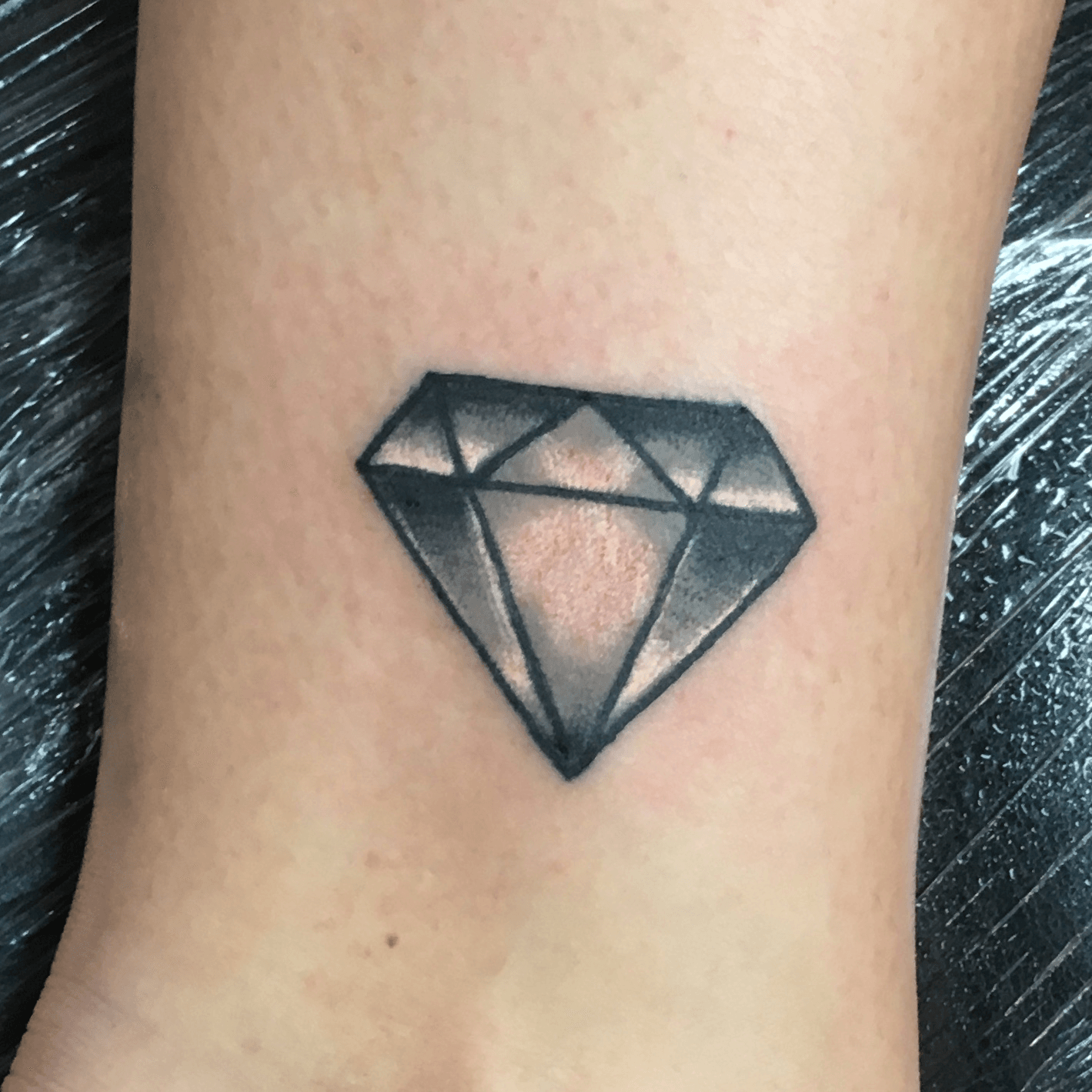 Black and grey diamond tattoo  Diamond tattoos Tattoos Triangle tattoo