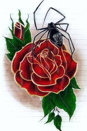 Rose and spider