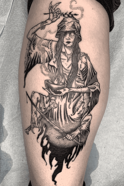 “Another soul is sold, mother becomes His Witch. The covenant has been signed.” Fun one from my sketchbook and onto Elizabeth’s calf. Thank you! #tattoo #tattooing #blackwork #blackworktattoo #blackworkers #btattooing #blckink #tattoos #darkart #darkartists #tttism #blxckink #darkartist #artesobscurae #art #blackclaw #columbustattooers #ohiotattooers #blkttt #ttmmt #witchtattoo #witch