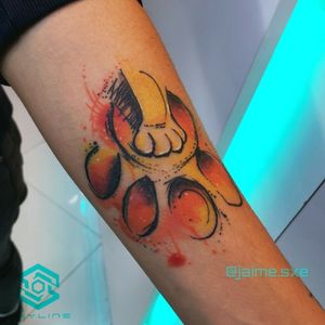 [TATTOO] Tatuaje cicatrizado. Estilo acuarelado. Full color. Diseño reinterpretado. FB/INST: @jaime.sxe #SkylineStudio #HeamedTattoo #CreateYourself
