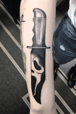 Scream knife tattoo #portland #blackandgrey #blackwork 
