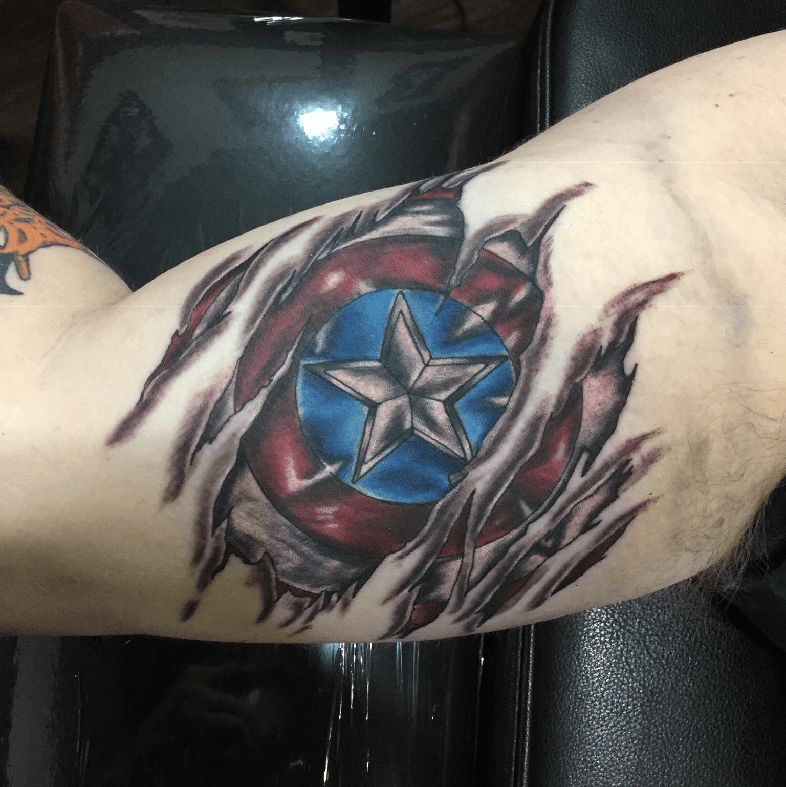 Captain America tattoo by Andrea Morales  Post 26709  Captain america  tattoo Marvel tattoos Avengers tattoo