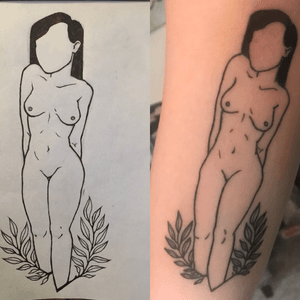 Drawing by me. Tattoo by some tattoo artist I unfortunately don’t remember the name of.