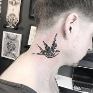 Classic swallow tattoo for Matt 👊🏼👊🏼 dotwork 