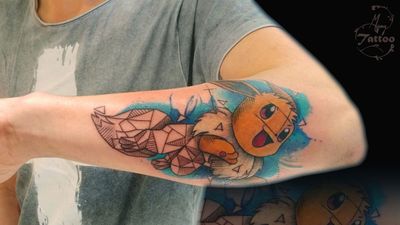 #Pokemon #Pokemontattoo #tattoos #tattoo #inked #glittertattoo #glitertattoos #colorfultattoo #animetattoo #inkedgirl #chanseytattoo #chansey #leveinar #starstattoo #manga #mangatattoo #mangatattoolover #fuckyeahmangatattoo #eevee #eeveelutions #eeveetattoo #amsterdamtattoo 