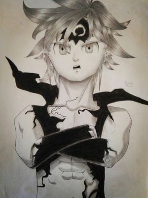 Meliodas from The Seven Deadly Sins drawing by Dounia rhaiti
