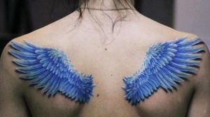 #wings #feathers #bluetattoo #backtattoo
