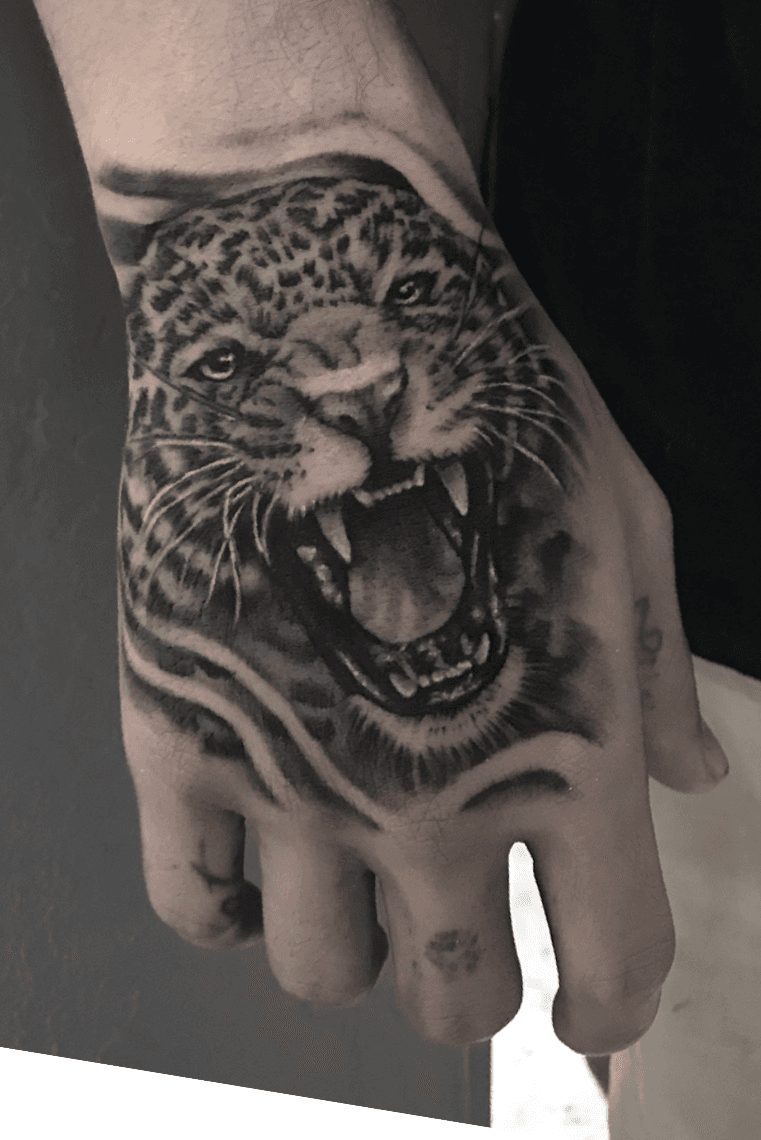 Black Panther Tattoo On Left Hand