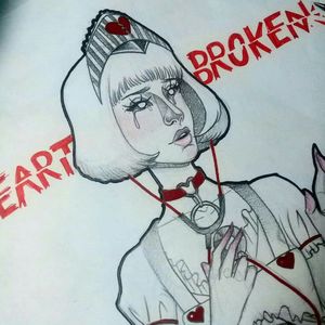 "HEART BROKEN" 💔 diseño disponible para tatuaje 