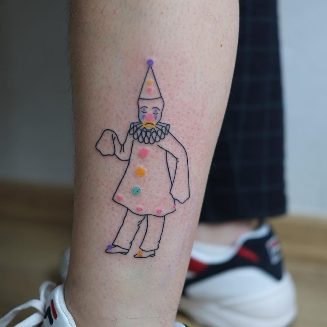conartisttattoos Instagram post giannabrooke wanted a clown cat w a  hat   Kawaii tattoo Clown tattoo Mini tattoos