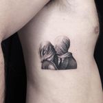 Thomas Bennington aka Bad Luck Veteran  #ThomasBennington #BadLuckVeteran #illustrative #blackandgrey #sketch  #surrealism #surreal #minimal #traditional #Chicano #graphite #Magritte #kiss #couple