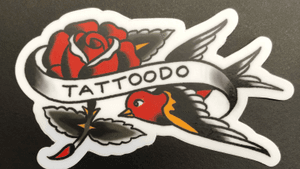 Traditional Swallow & Rose sticker Tattoodo 
