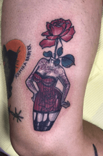 Tattoo by Krystal / #vasetattoo#vase#rose#neotraditional#newschool