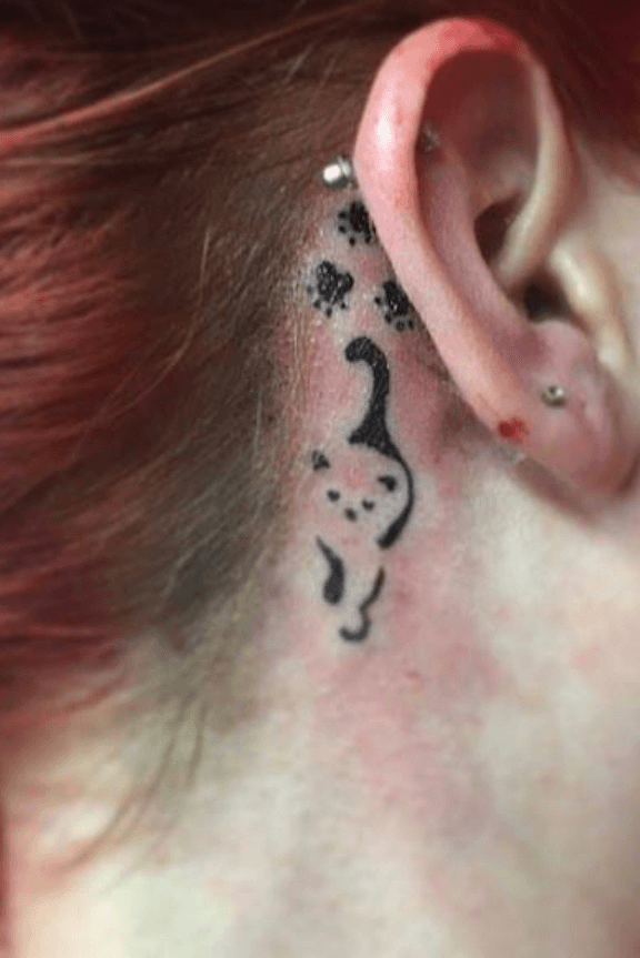 Tattoo uploaded by Kaitlyn Rounds • Cat behind the ear • Tattoodo
