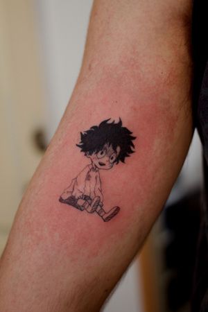 Deku from boku no hero after knowing he couldn't have a quirk. Using cheyenne hawk pen and 1rl #anime #manga #bokunohero #animetattoo #lineworktattoo #singleneedletattoo #singleneedle #fineline #lines 